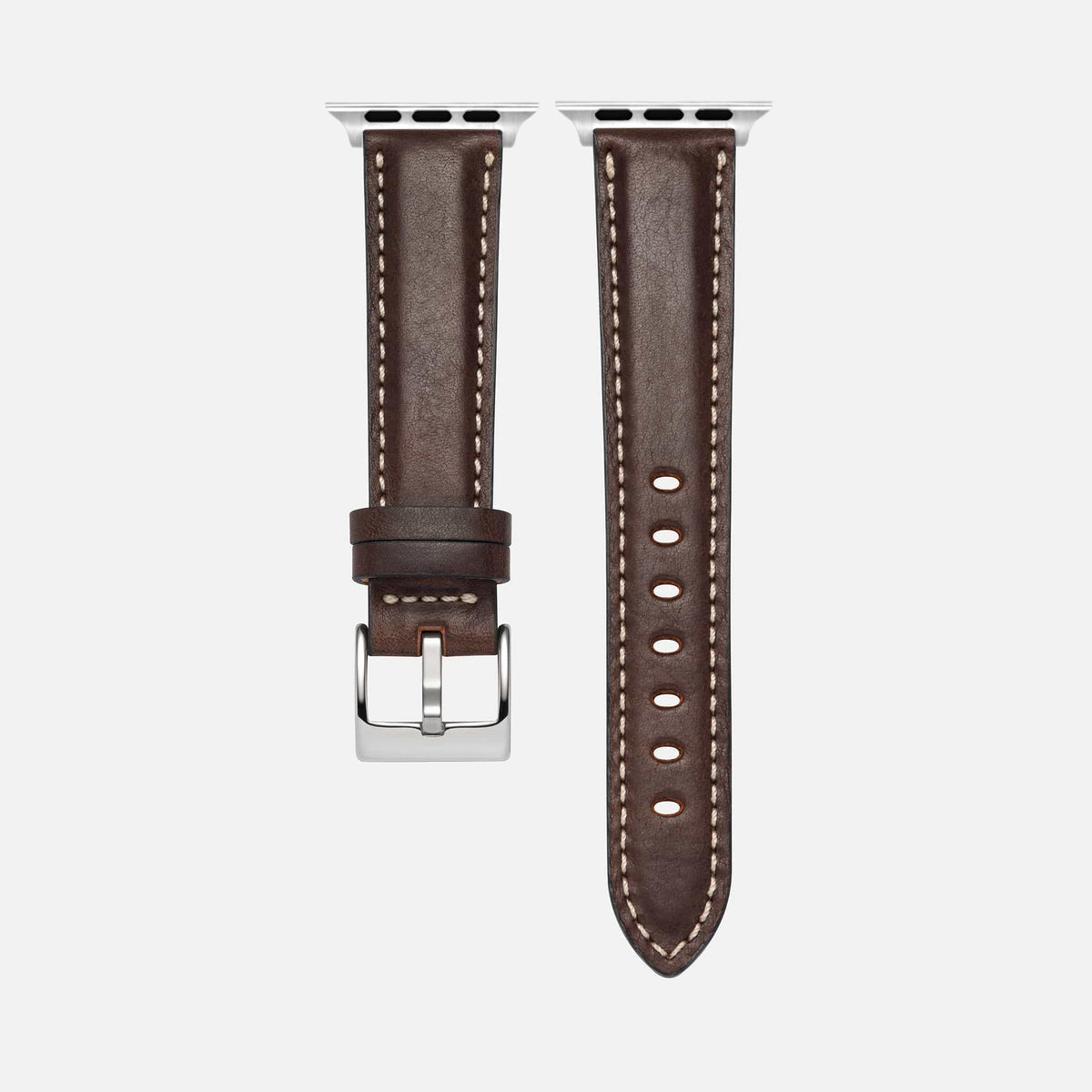 Apple Watch Lederarmband Casablanca – Dunkelbraun, edles italienisches Rindleder, passend für alle Modelle Series 1-10 und Ultra.