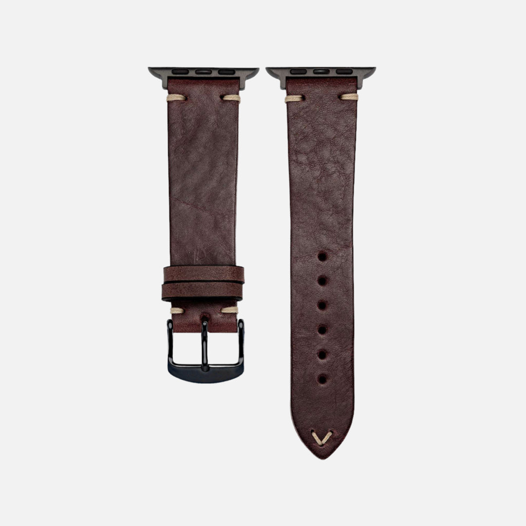 Hunter Apple Watch Armband Leder Dunkelbraun