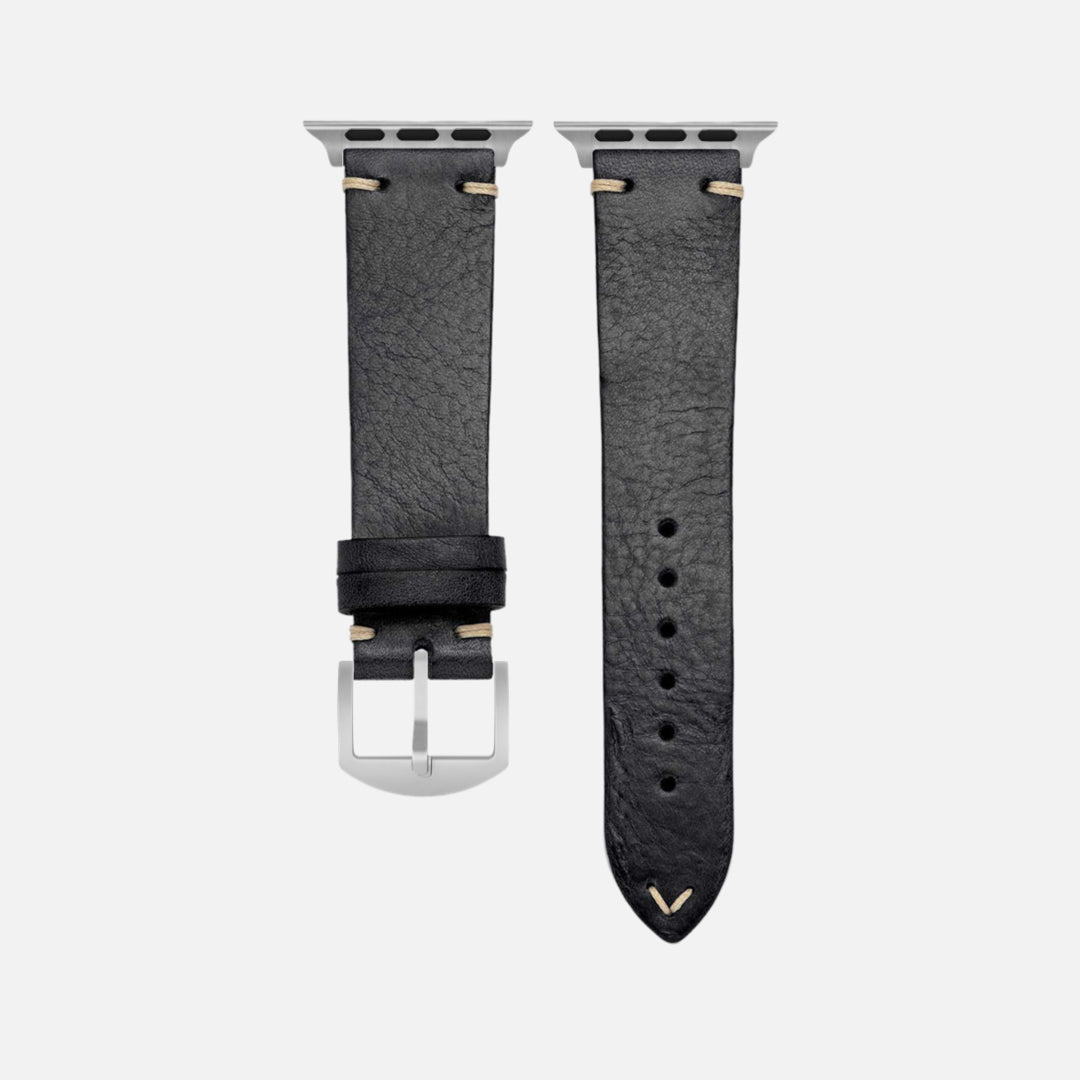 Hunter Apple Watch Armband Leder Schwarz
