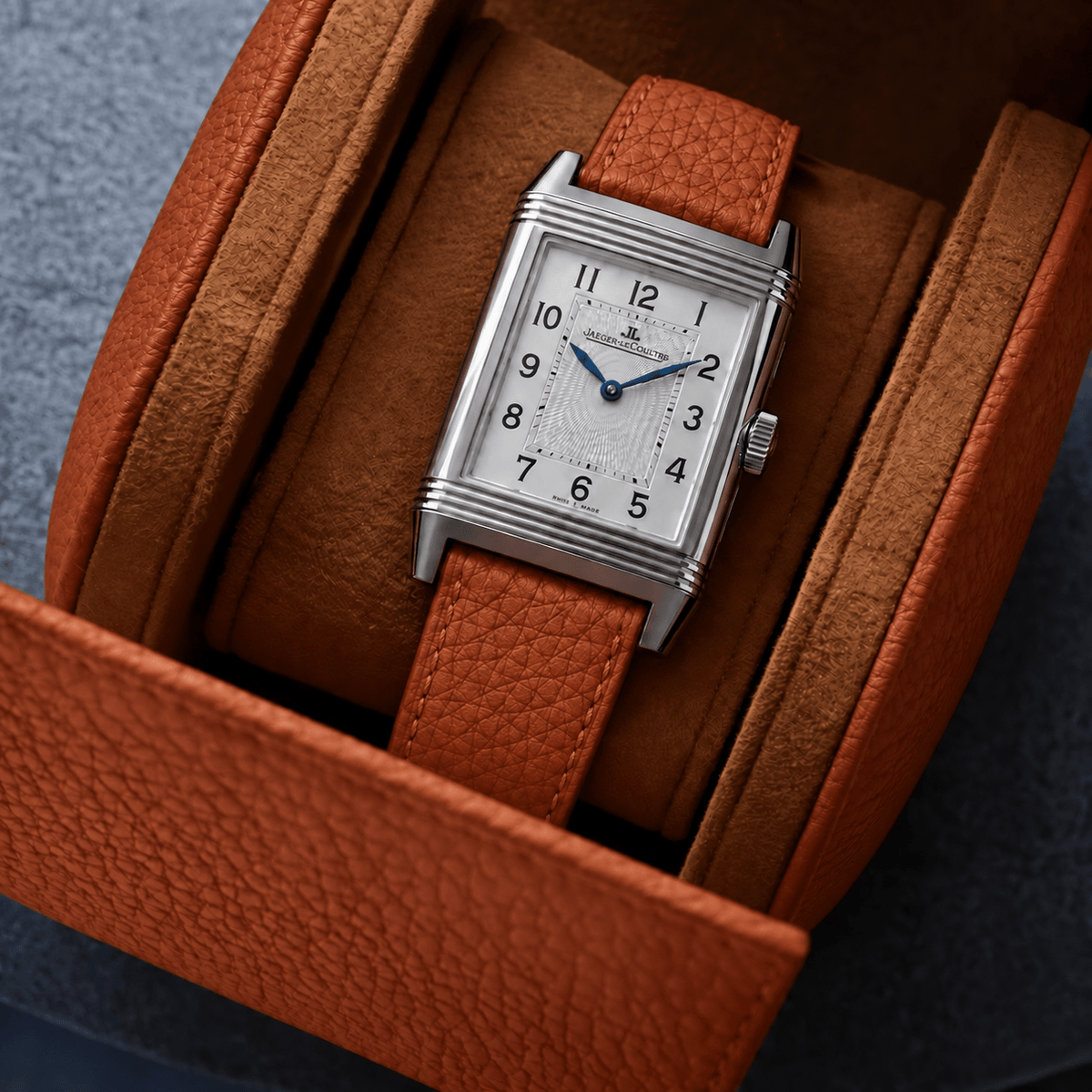 Uhrenrolle für eine Uhr Signature – Hochwertiges deutsches Togoleder mit Uhr in einem eleganten Design.