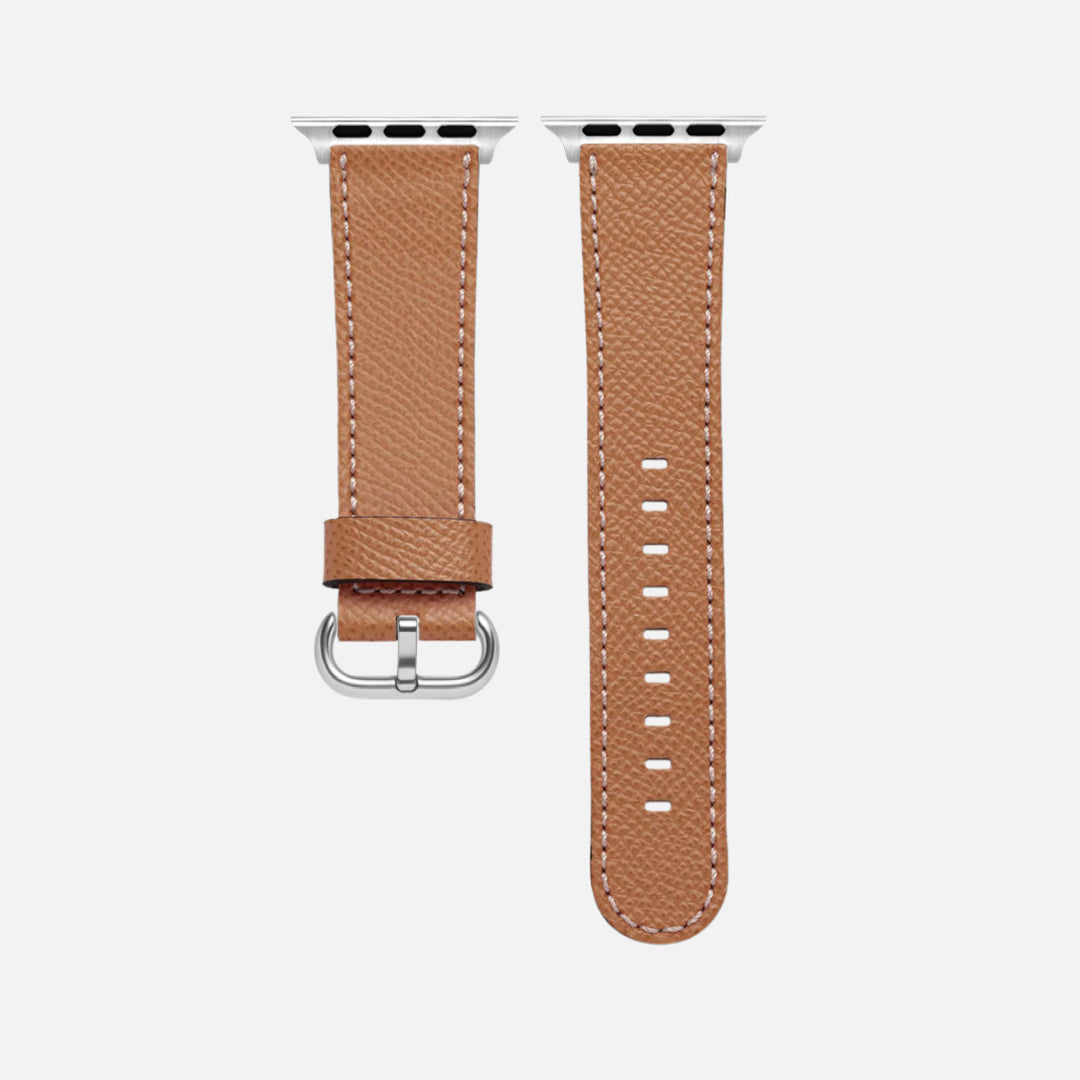 Luxury Apple Watch Leather Strap Women Cupertino Light Brown