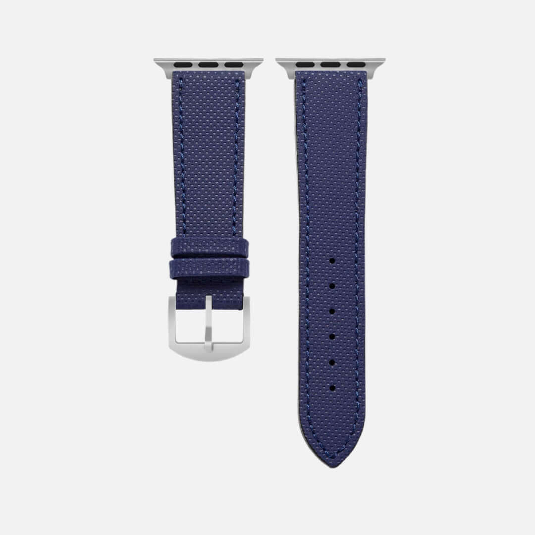 Navyblaues Apple Watch Lederarmband Wasserfest | Nautilus - zeitlos elegantes, deutsches Rindleder mit wasserdichter Beschichtung.