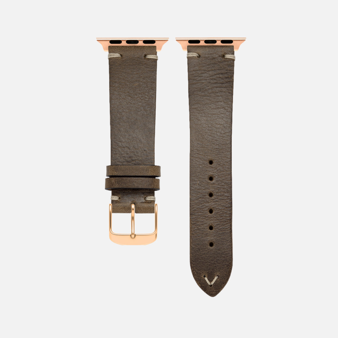 Hunter Apple Watch Armband Leder Olive