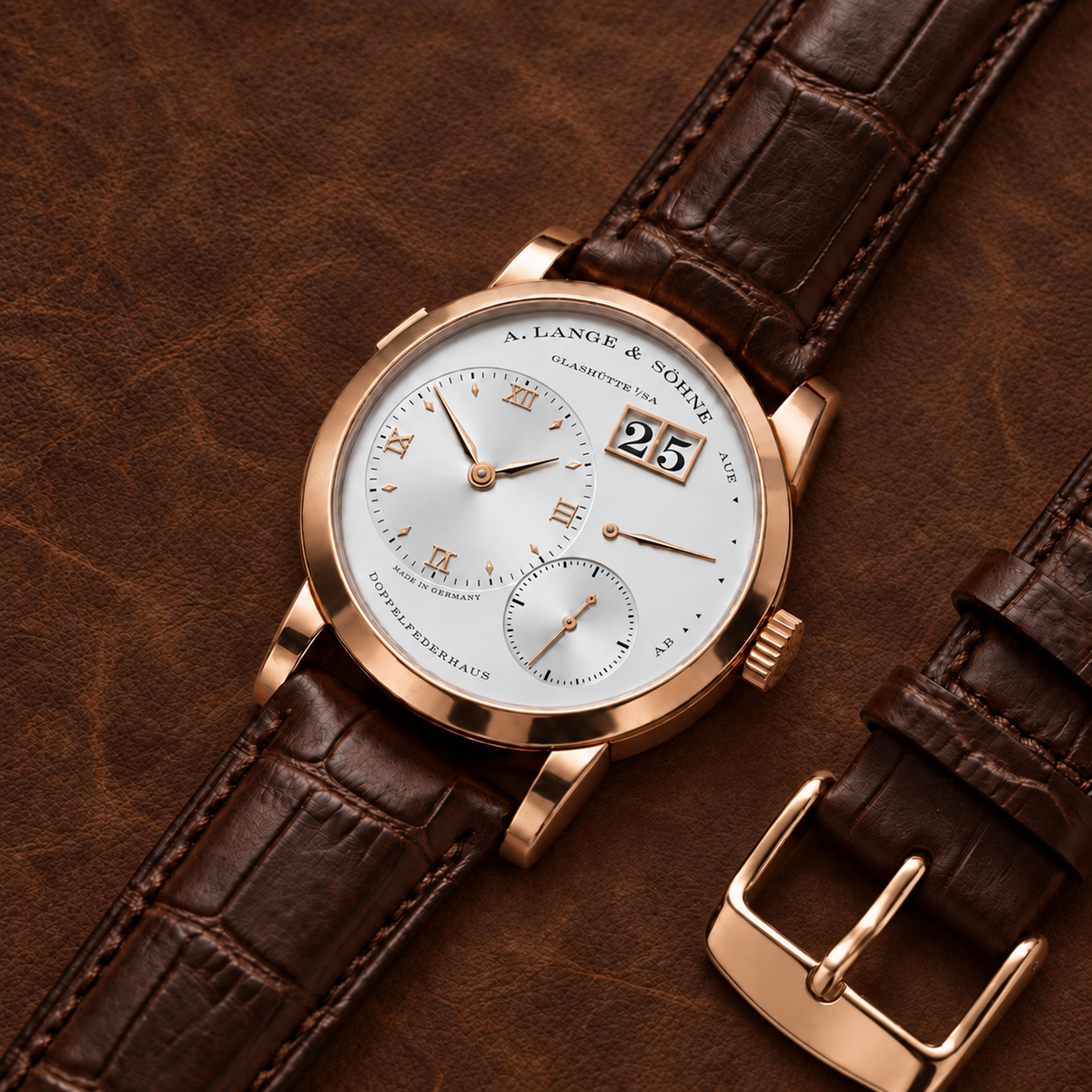 Full Cut padded – Watch strap made of full Louisiana alligator leather