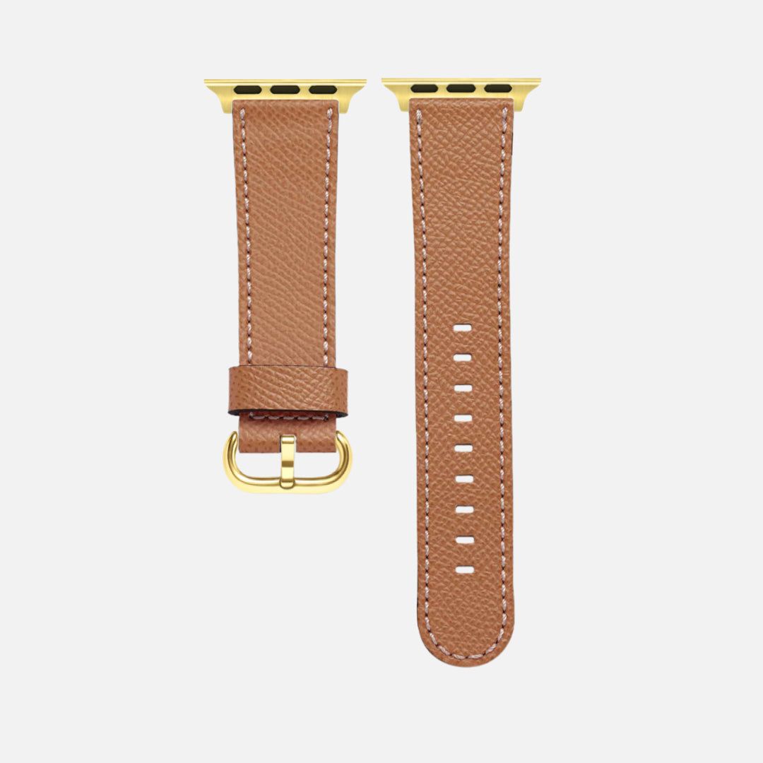 Luxury Apple Watch Leather Strap Women Cupertino Light Brown