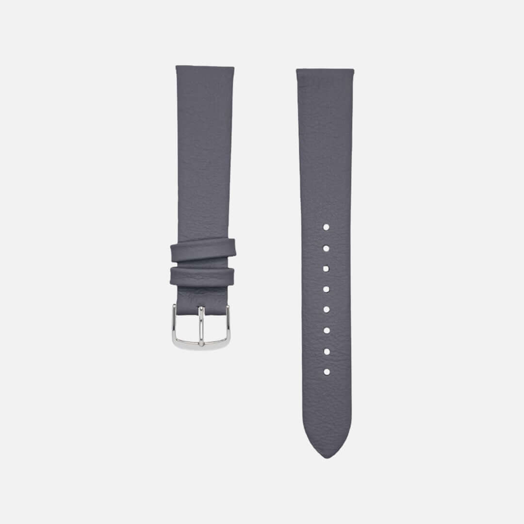 Junis - Kalbleder-Uhrenarmband 17mm – passend für Junghans Uhren, glattes Kalbleder Armband, gefertigt von Gerberei Perlinger, grau