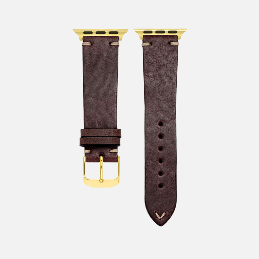 Hunter Apple Watch Armband Leder Dunkelbraun