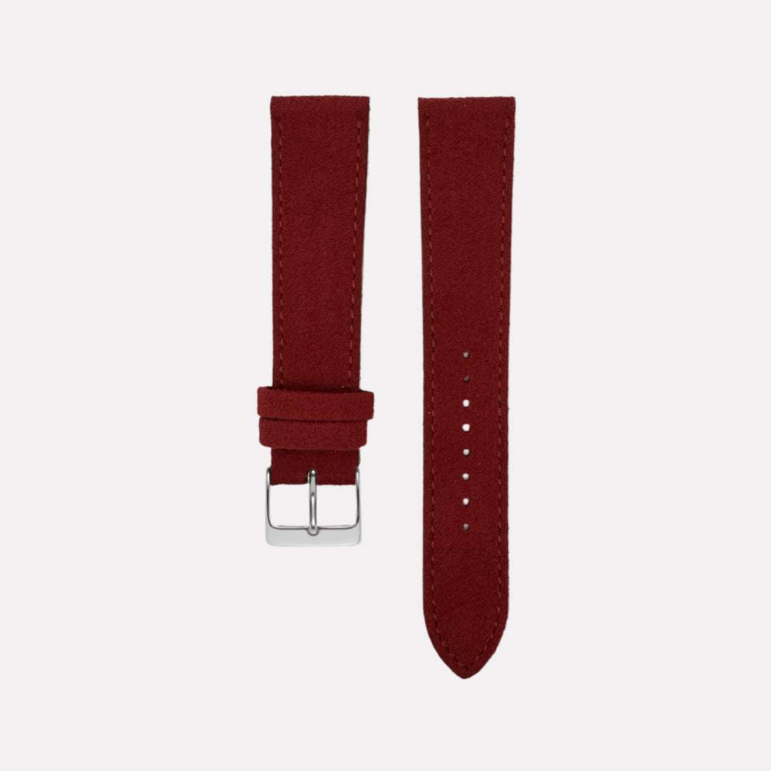 Bordeaux Alcantara Uhrenarmband – Handgefertigtes, strapazierfähiges Uhrenarmband aus hochwertigem Alcantara Mikrofaser, Made in Germany, veganes Design, ideal für luxuriöse und sportliche Uhren