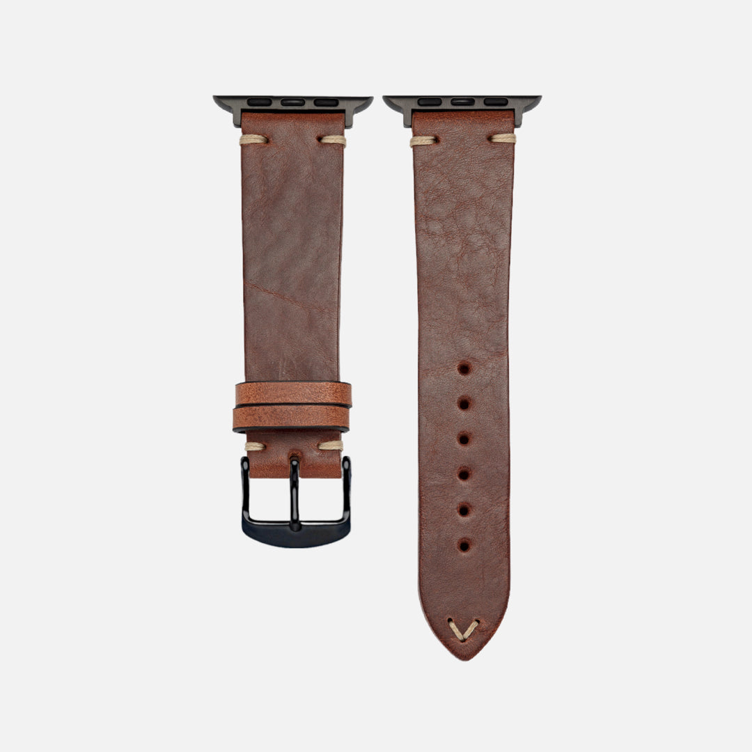 Hunter Apple Watch Armband Leder Hellbraun
