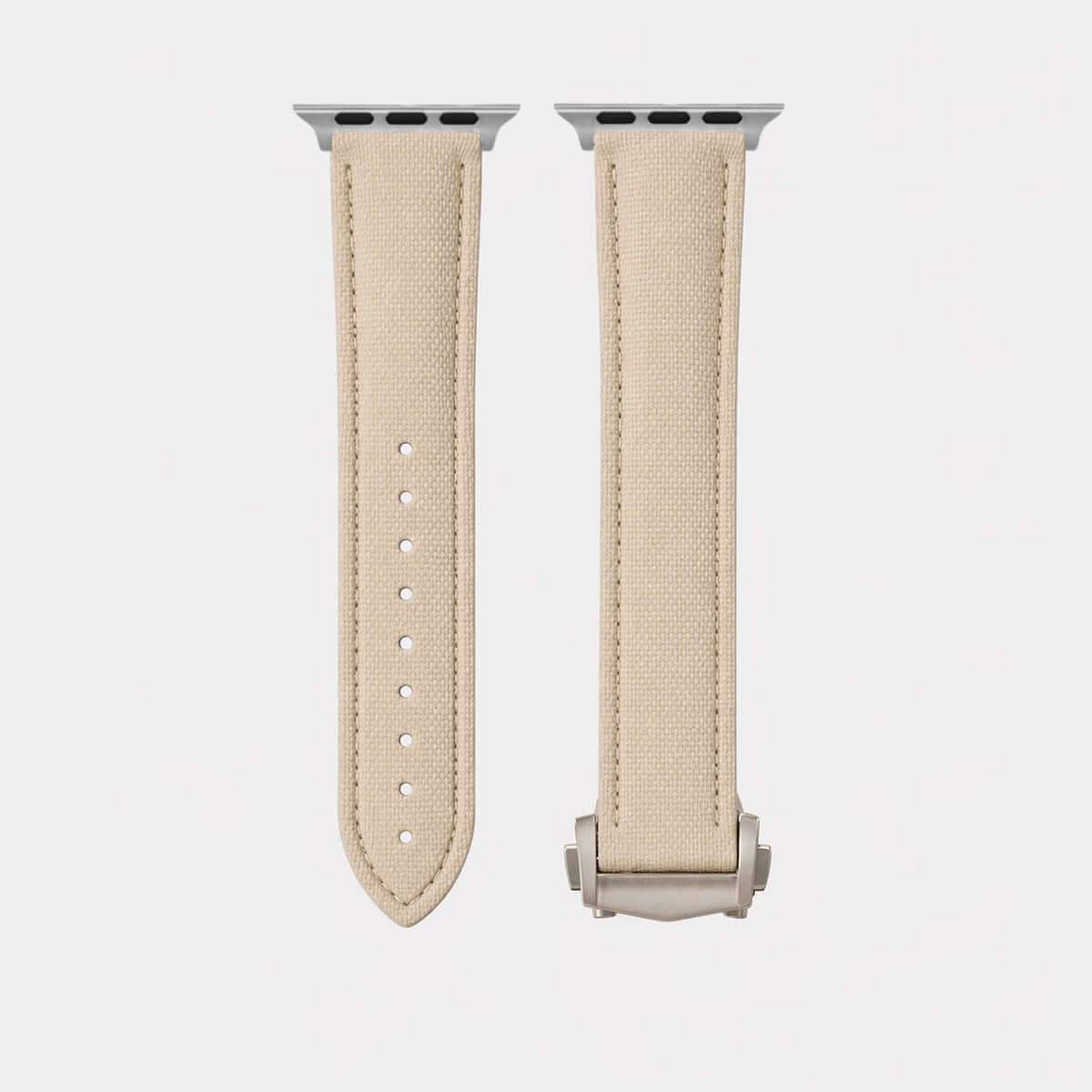 Monaco Beige –  Faltschließen Apple Watch aus FKM Kautschuk, modernes Armband für stilvollen Komfort.