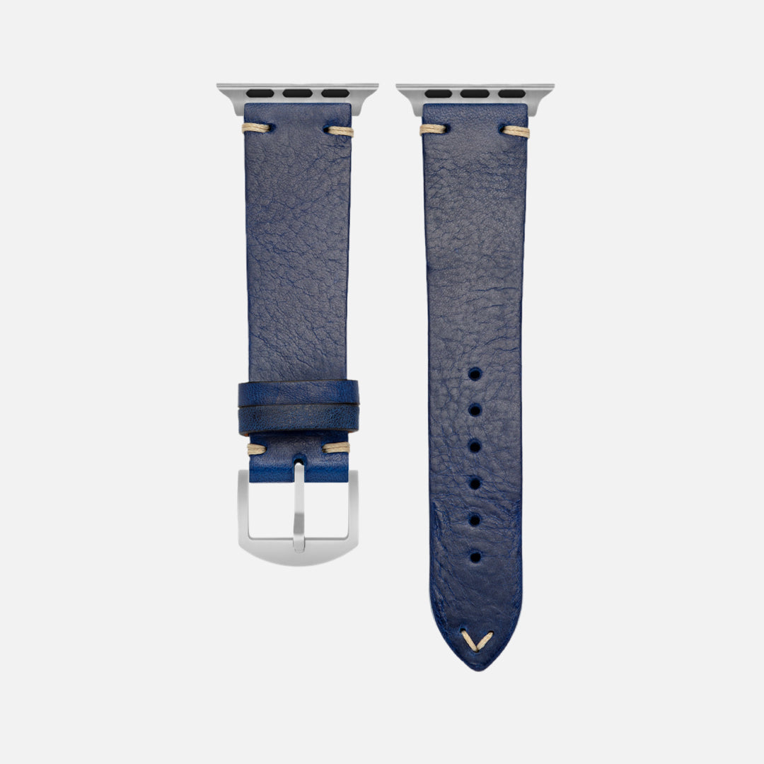 Hunter Apple Watch Armband Leder Blau