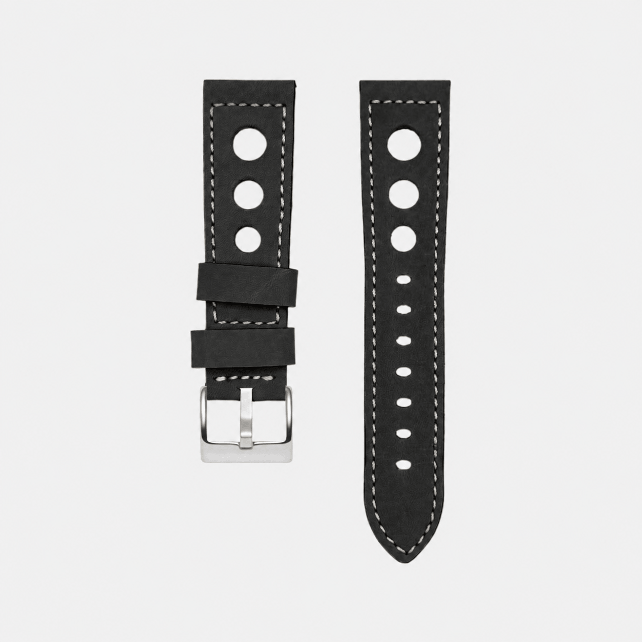 Saddle Racing – Lederarmband mit großen Racing Löchern in Schwarz, M (118x 75mm), mit markanten Racing-Lochungen.