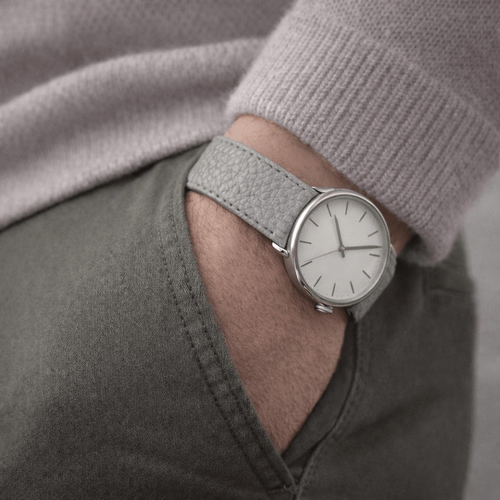 Cervus – Uhrenarmband aus weichem Hirschleder, elegantes graues Lederarmband, hochwertige Uhr, komfortabel und stilvoll, aus Italien