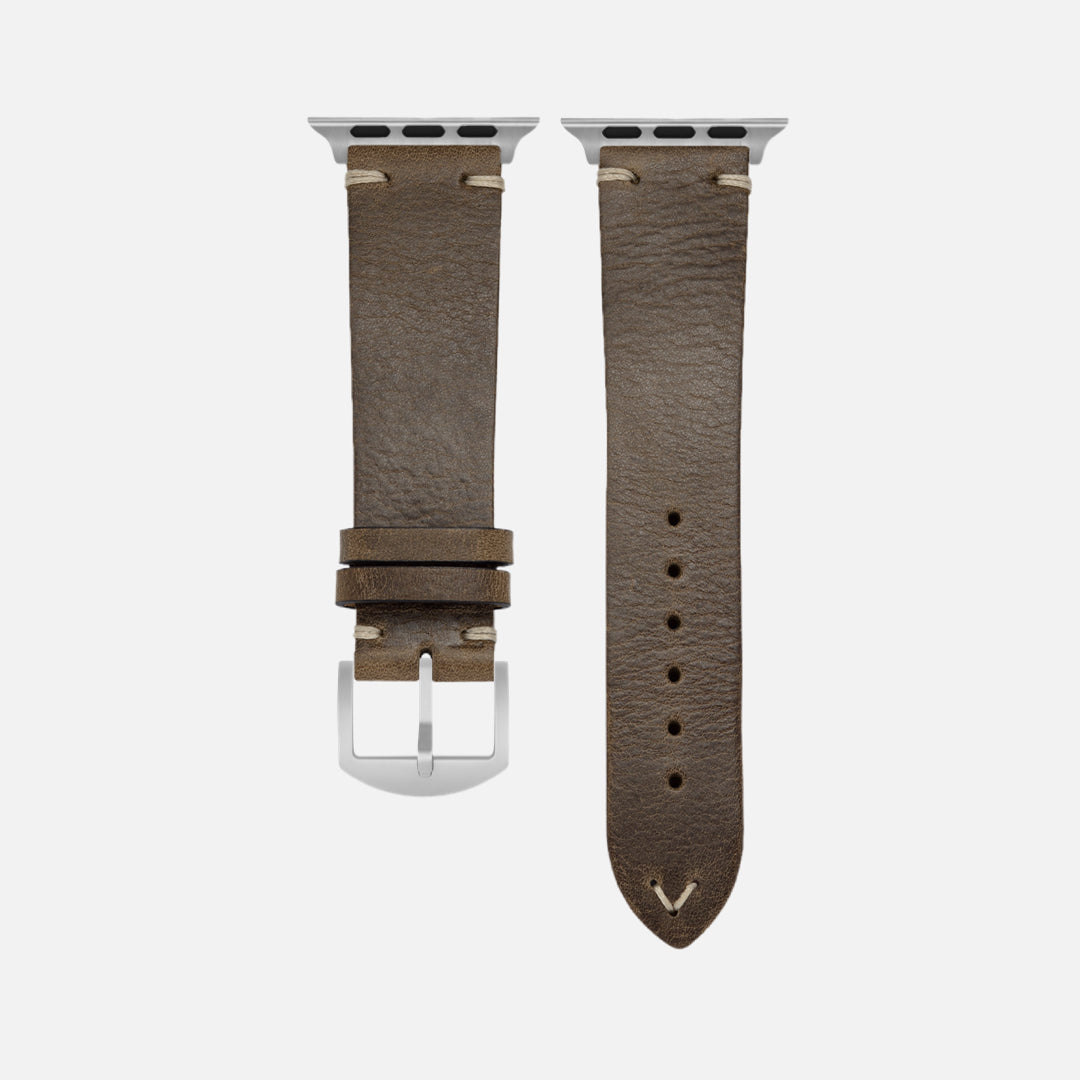 Hunter Apple Watch Armband Leder Olive