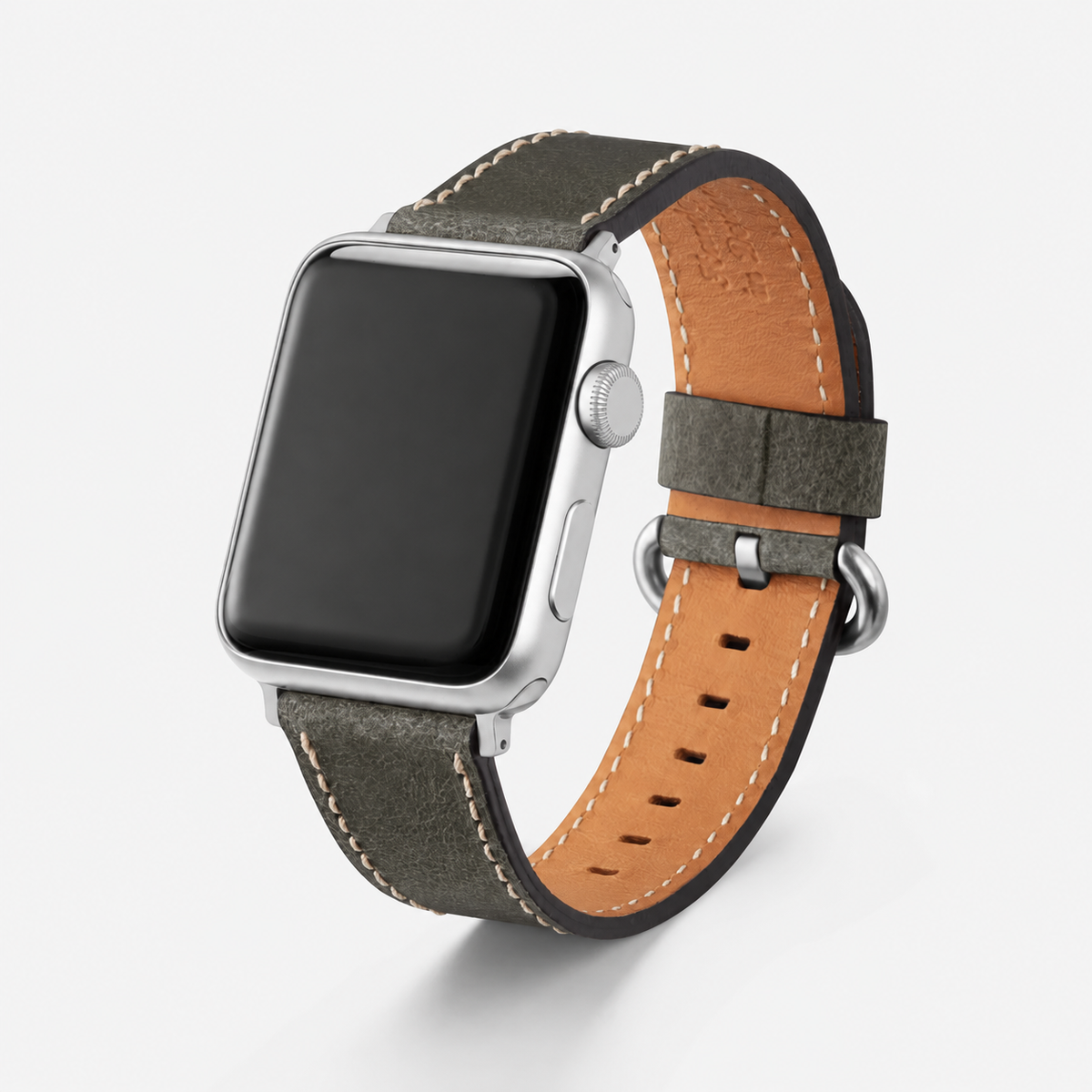 Apple Watch Lederarmband Vintage – Dunkelgrün, rustikales Design aus italienischem Rindleder.