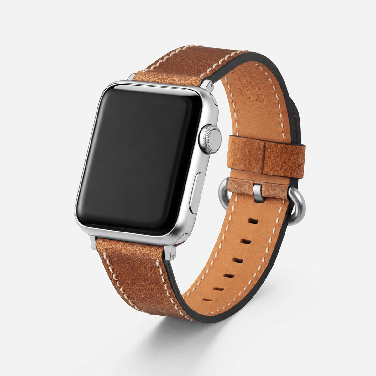 Apple Watch Lederarmband Vintage – Hellbraun – rustikales Design aus feinstem italienischem Rindleder.