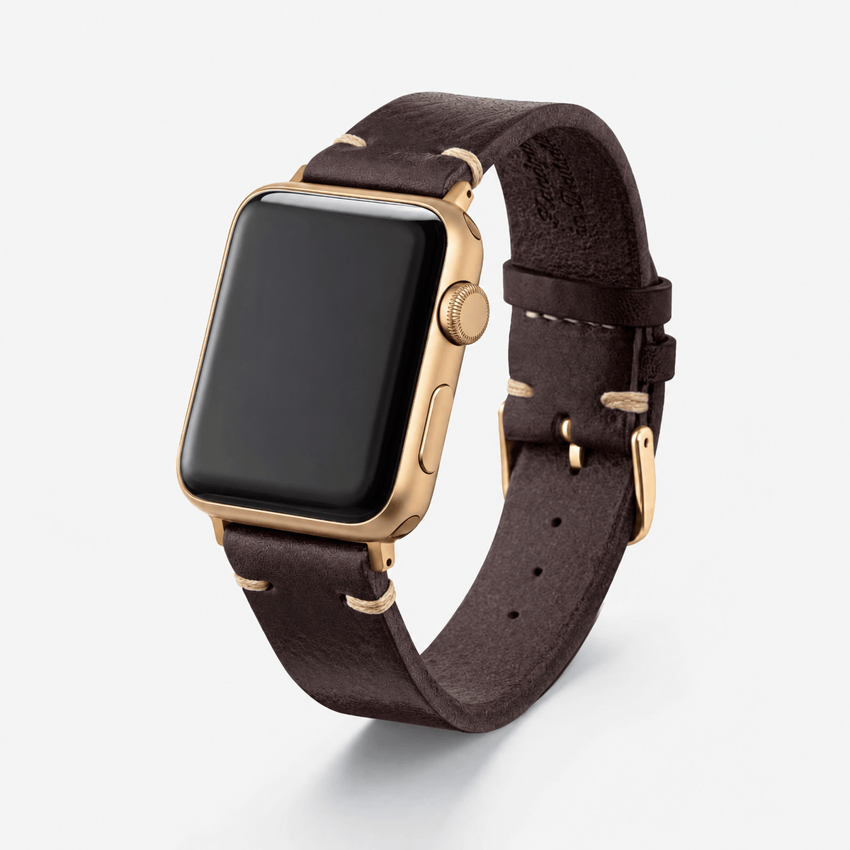 Hunter Apple Watch Armband Leder Dunkelbraun – elegantes dunkelbraunes Lederarmband für Apple Watch.