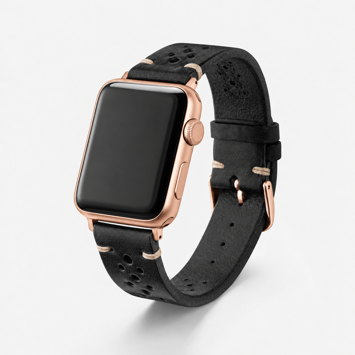 Rallye Lederband für Apple Watch - Schwarz