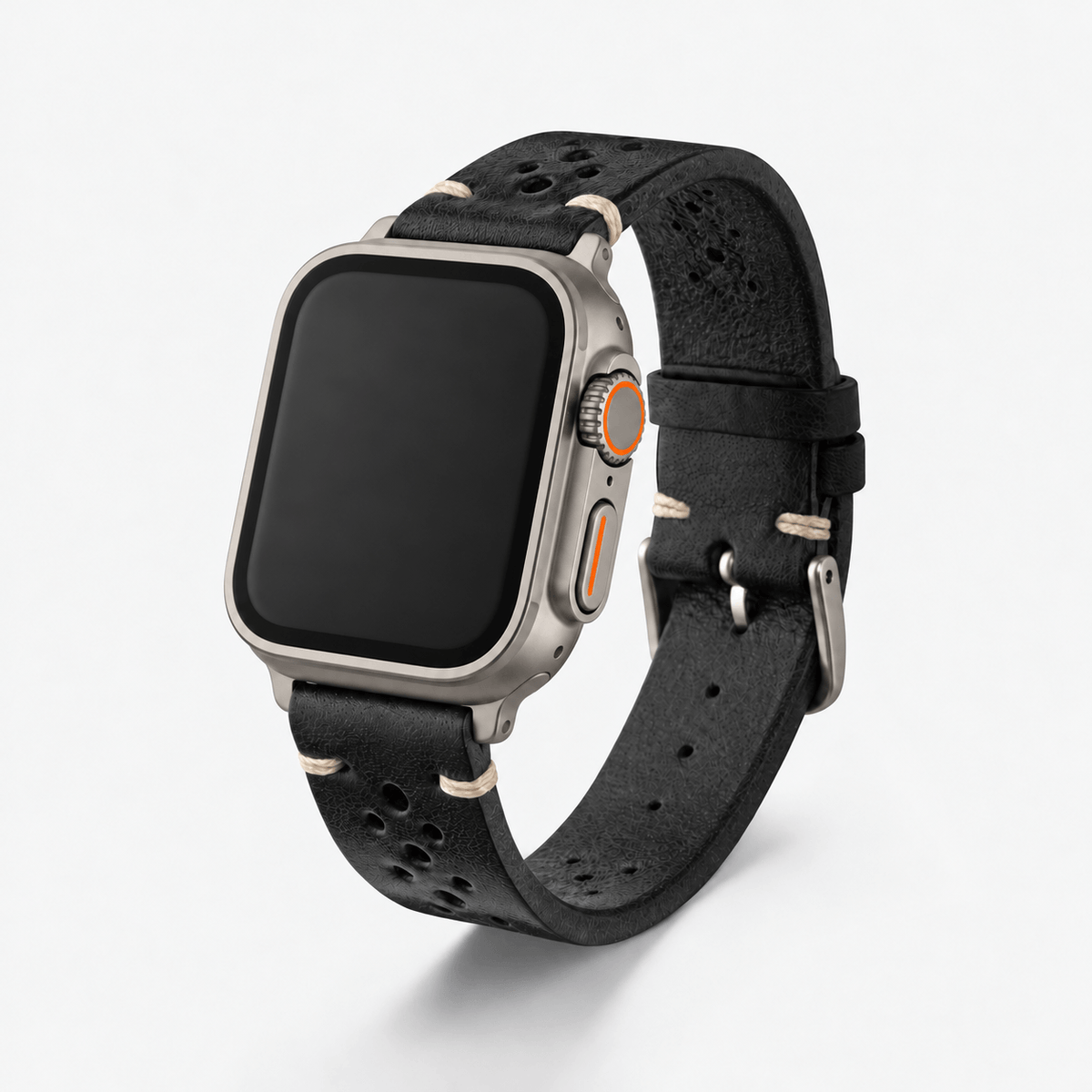 Rallye Lederband für Apple Watch - Schwarz
