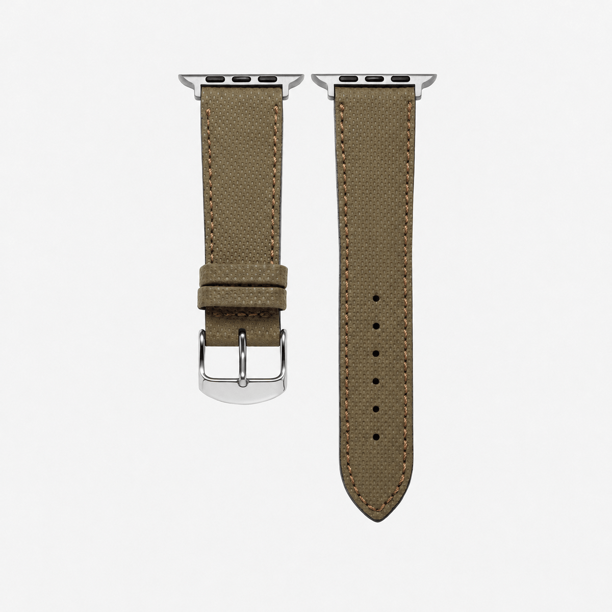 Olivgrünes Apple Watch Lederarmband Wasserfest | Nautilus, hochwertiges wasserfestes made in germany apple watch armband.