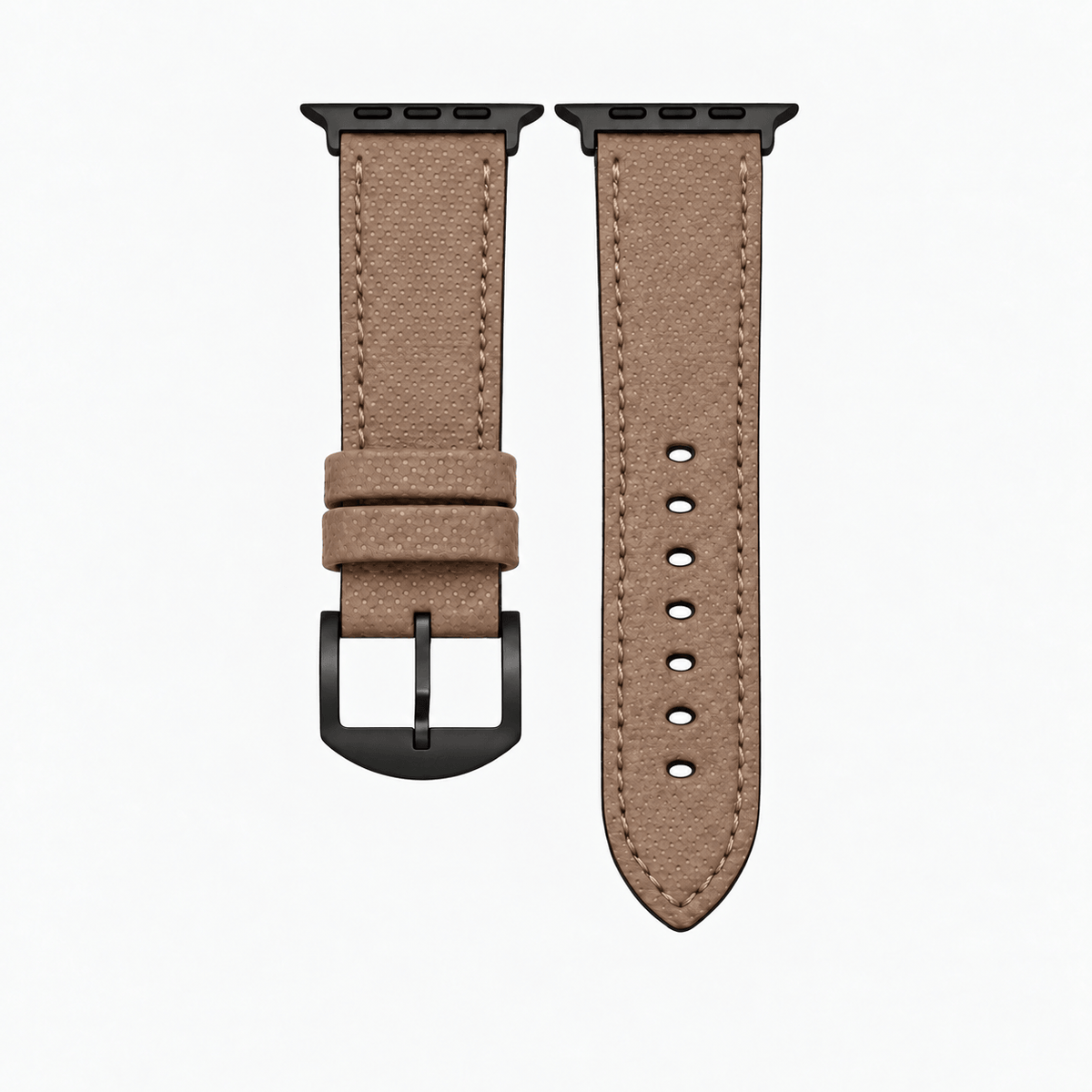 Beiges Apple Watch Lederarmband Wasserfest | Nautilus, hochwertiges wasserfestes made in germany Apple Watch Armband, Länge M.