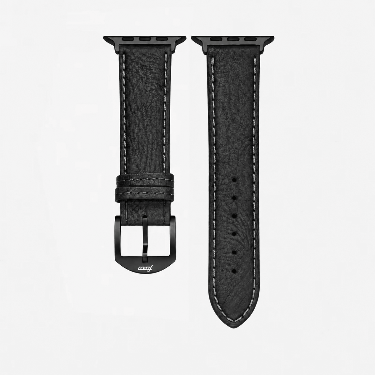 Apple Watch Stierlederarmband Torro Modern Schwarz aus hochwertigem spanischem Stiernackenleder mit edler Optik.