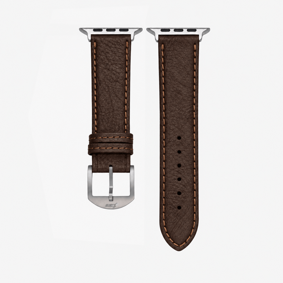 Apple Watch Stierlederarmband Torro Modern Dunkelbraun aus erstklassigem Leder mit Echt Titan Schnalle.