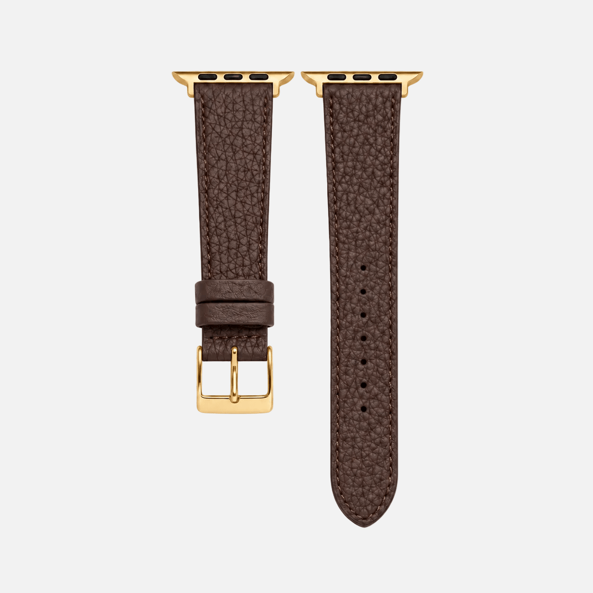 Dark brown leather strap for Apple Watch made of Togo leather