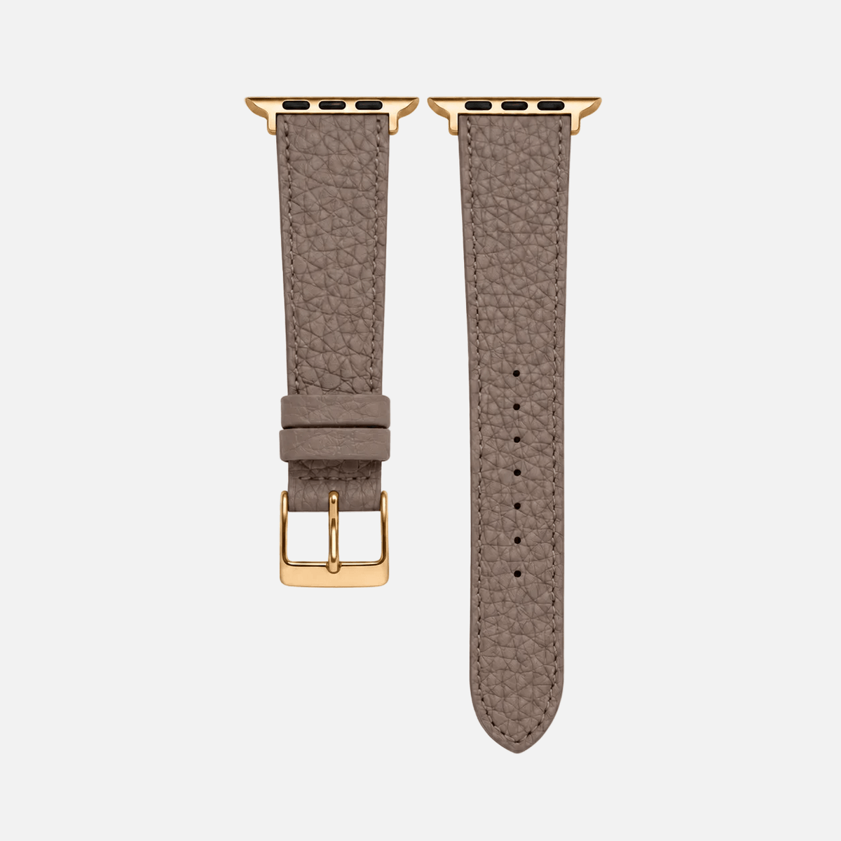 Taupe Leather Apple Watch Band made from Togo Leather