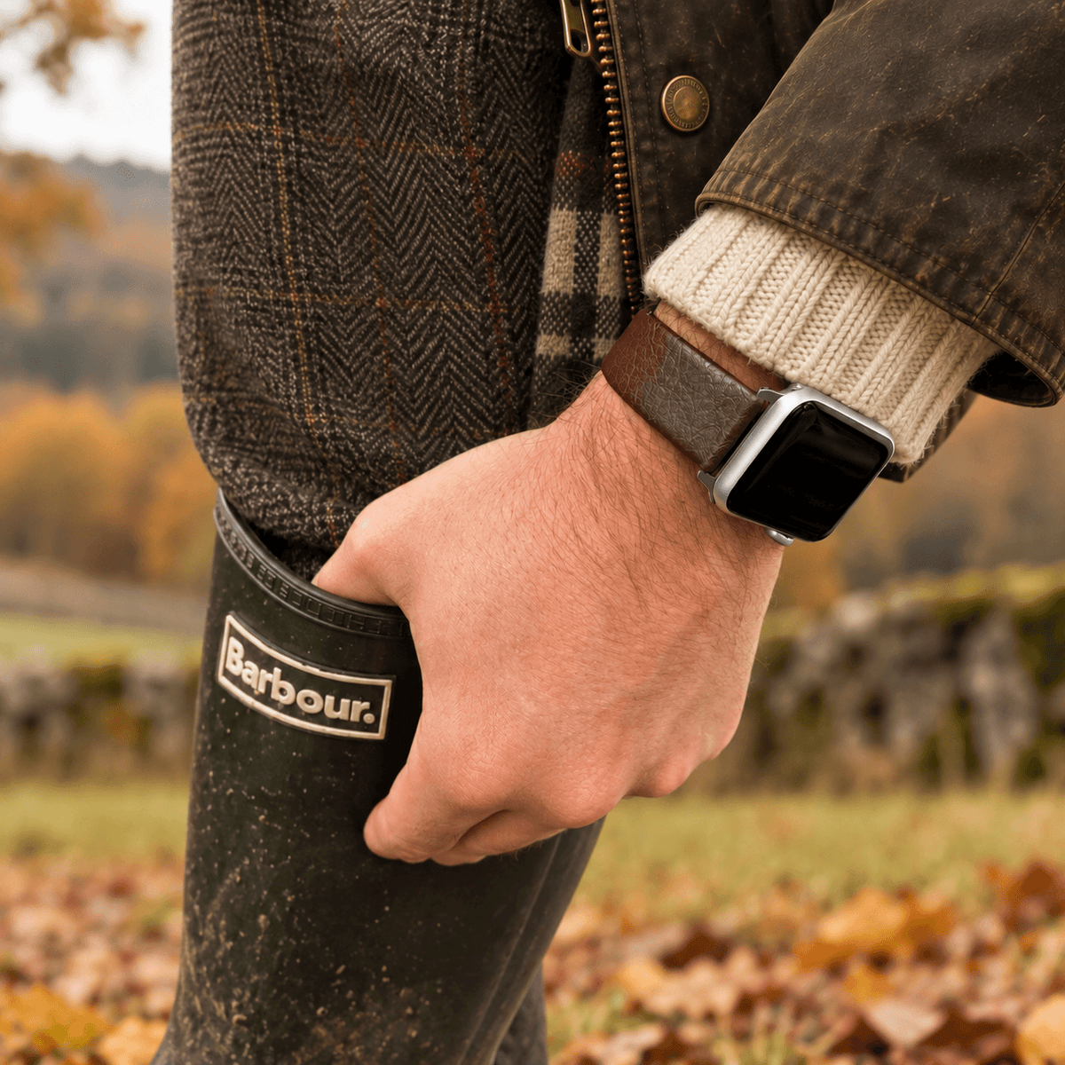 Apple Watch Lederarmband Vegan aus Weinleder – Dunkelbraun
