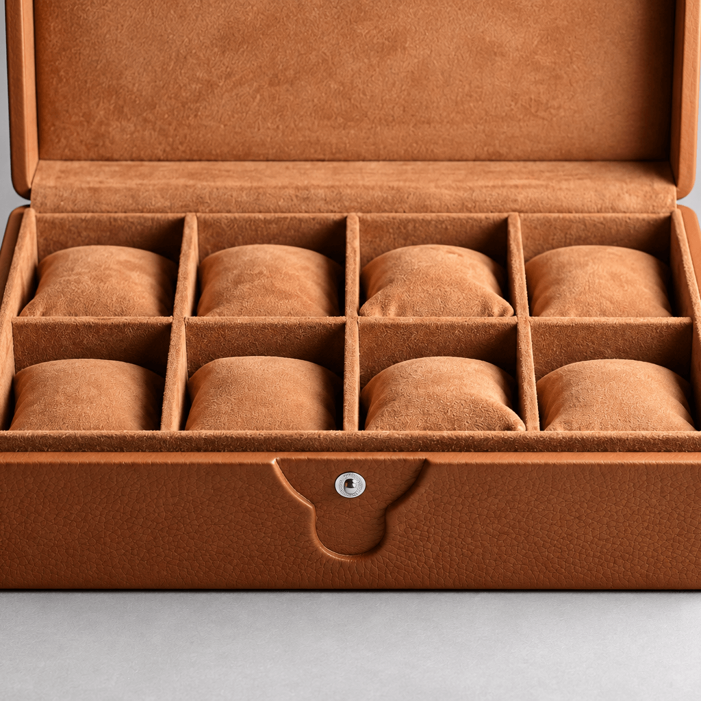 Torro watch case for 8 watches made of Spanish cowhide leather
