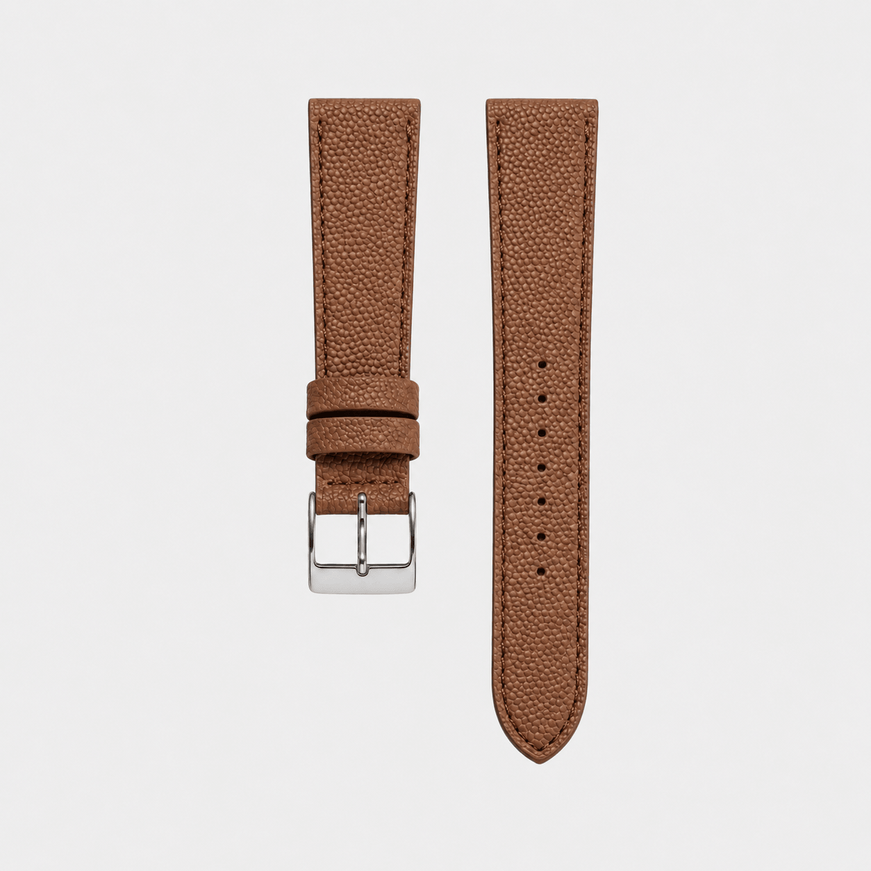 Caviar – Uhrenarmband aus edlem Kaviarleder in braunem spanischem Leder mit Kaviarstruktur und eleganter Schnalle.