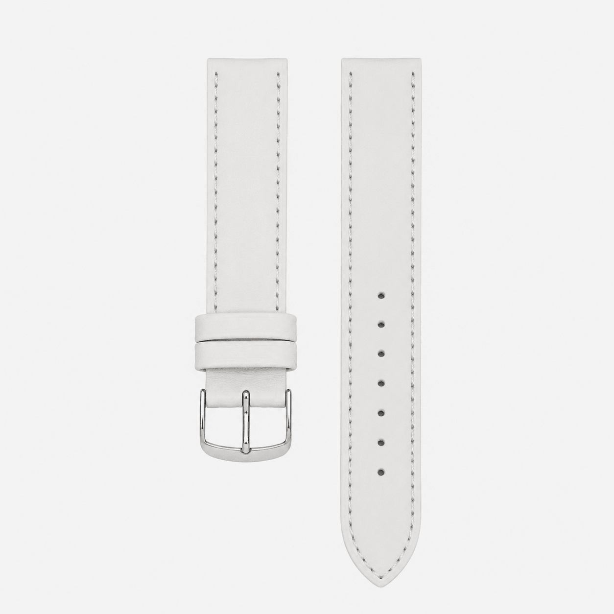 Toledo – Uhrenarmband aus deutschem Leder in elegantem Weiß mit hochwertiger Schnalle.