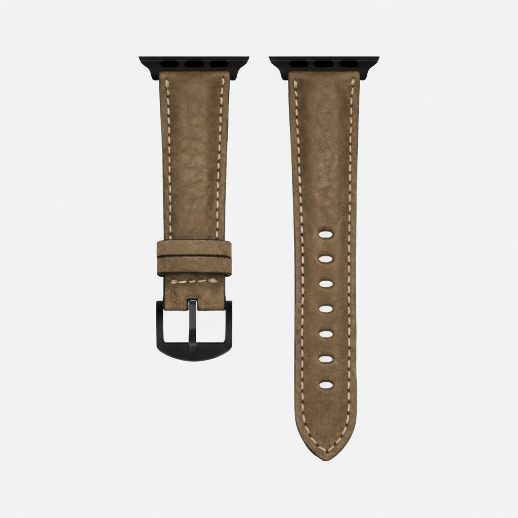 Apple Watch Lederarmband Casablanca – Olivegrün aus italienischem Rindleder, passend für Apple Watch Series 1 bis 10 und Ultra