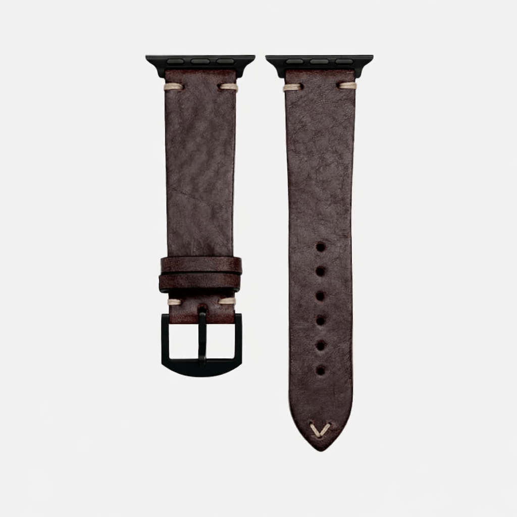 Hunter Apple Watch Armband Leder Dunkelbraun - elegantes dunkelbraunes Lederarmband für Apple Watch.