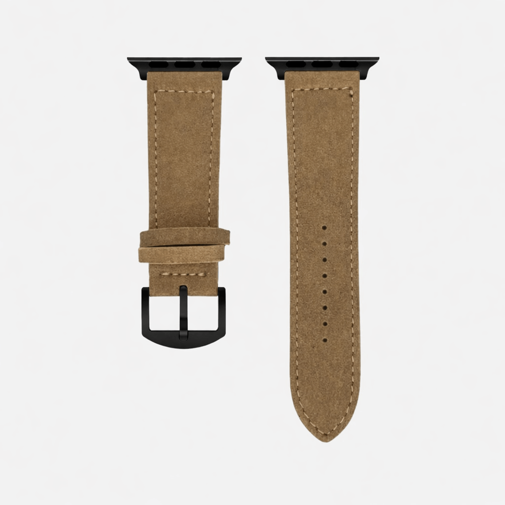 Beiges 24mm Apple Watch Ultra Lederhosen Armband – aus altsämisch gegerbtem Hirschleder in traditioneller beiger Farbe.