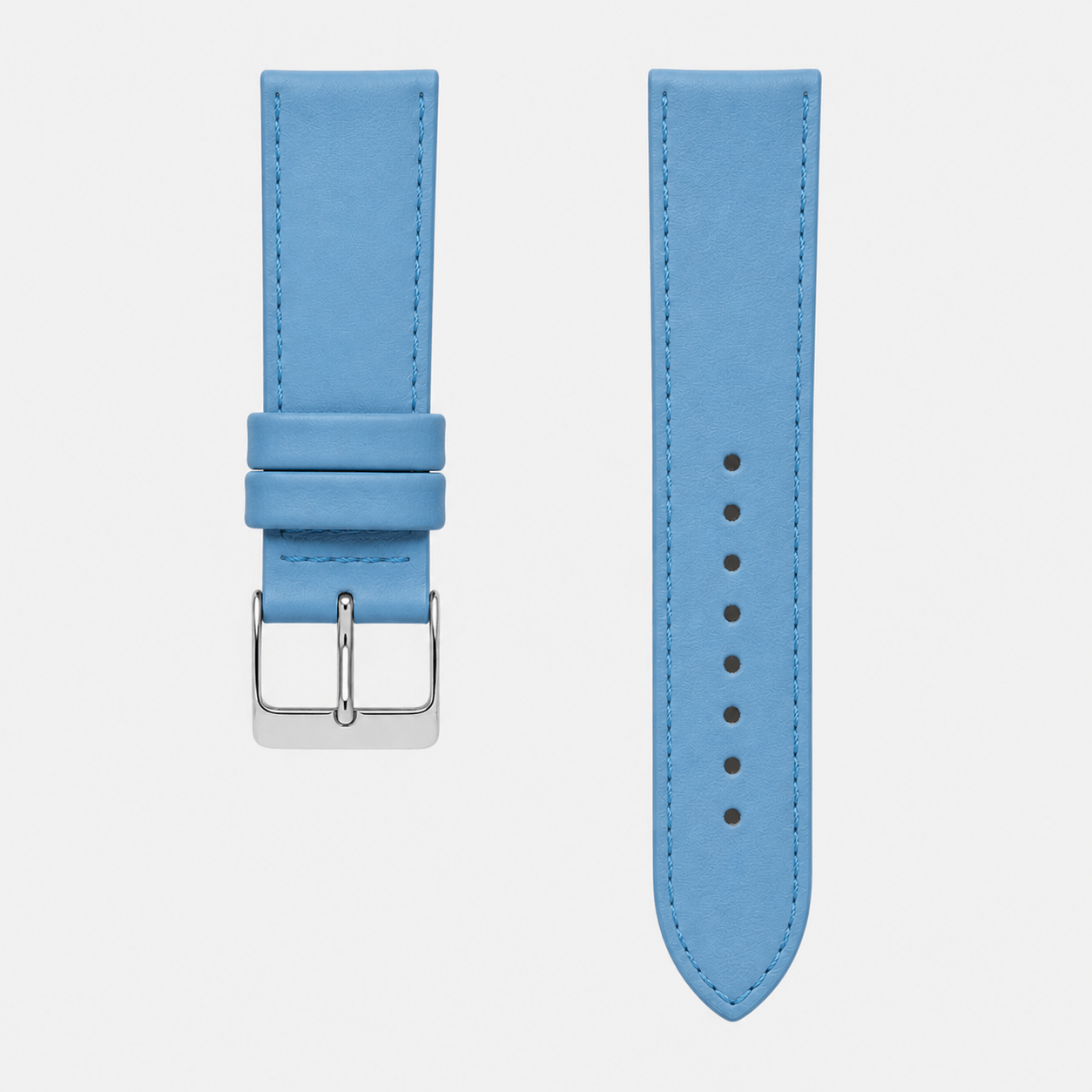 Swift – Uhrenarmband aus italienischem Swift Leder in hellblau mit Edelstahlverschluss