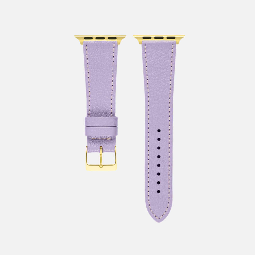 Flieder kurzes Apple Watch Armband- Biarritz aus feinem Leder, feminin elegant und stilvoll für ein einzigartiges Uhrendesign.