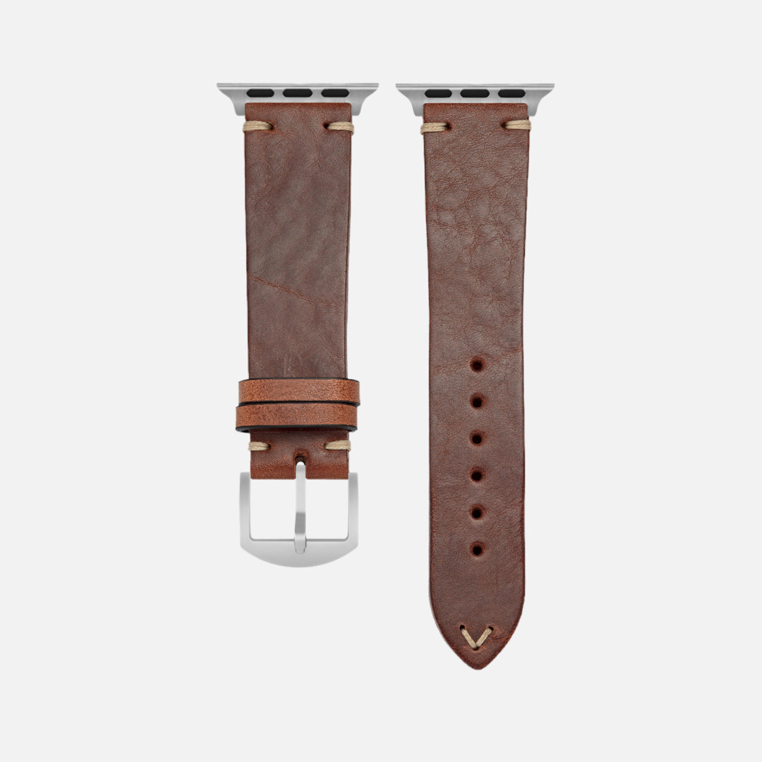 Hunter Apple Watch Armband Leder Hellbraun