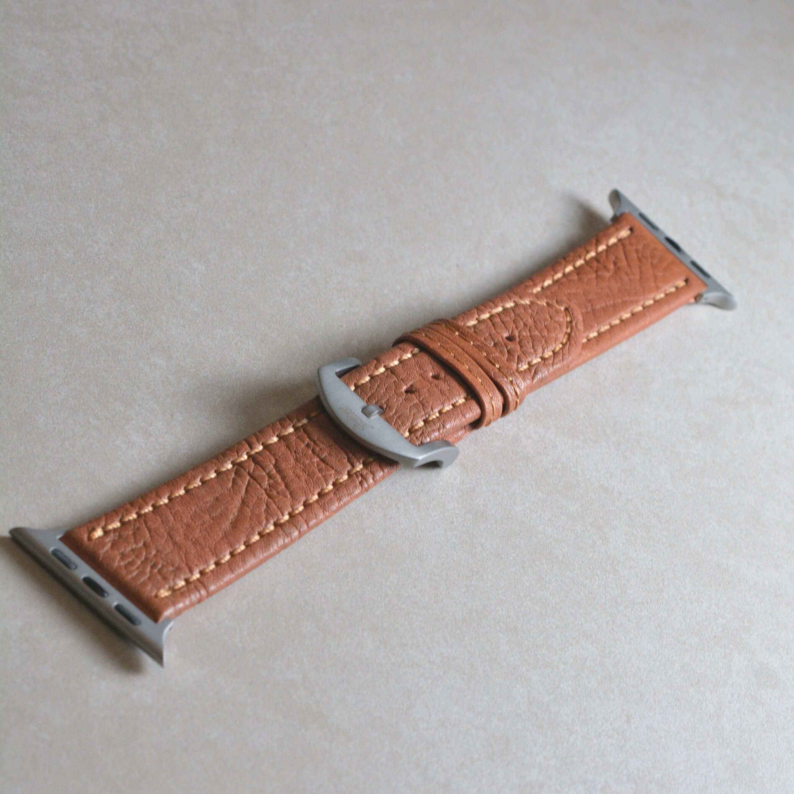 Apple Watch Stierlederarmband Torro Modern Hellbraun
