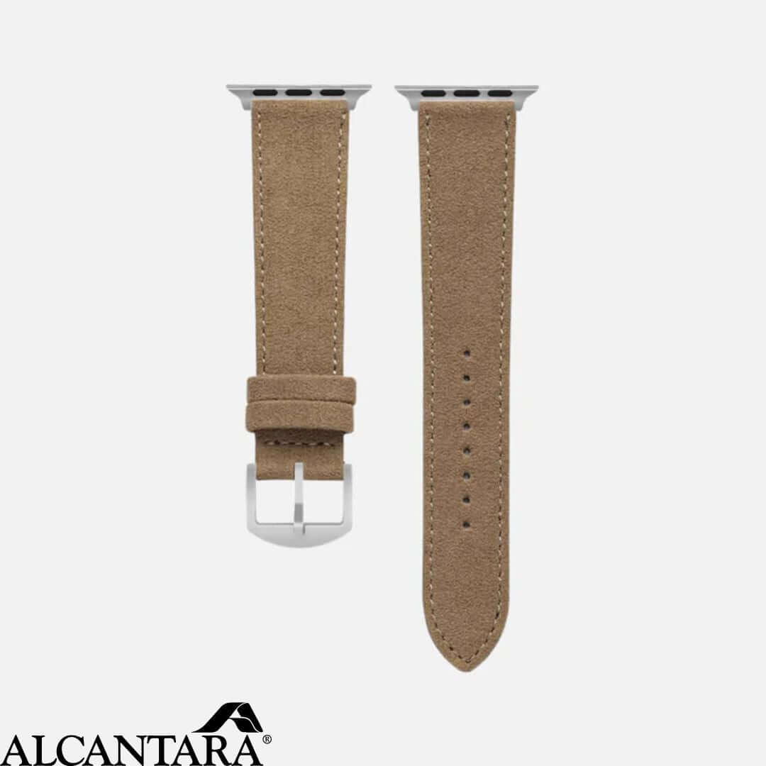 Alcantara – Apple Watch Armband in Beige aus hochwertigem italienischen Alcantara, modern und minimalistisch, für stilvollen Komfort.