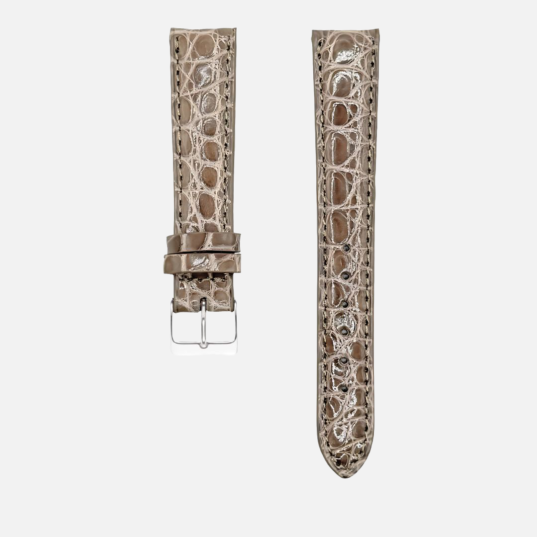 Bright – Uhrenarmband aus glänzendem Alligatorleder aus Louisiana