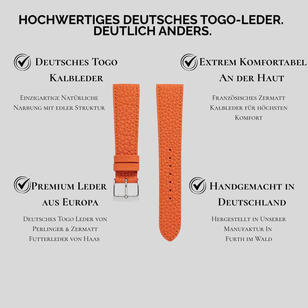 Deauville – Uhrenarmband aus  deutschem Togoleder