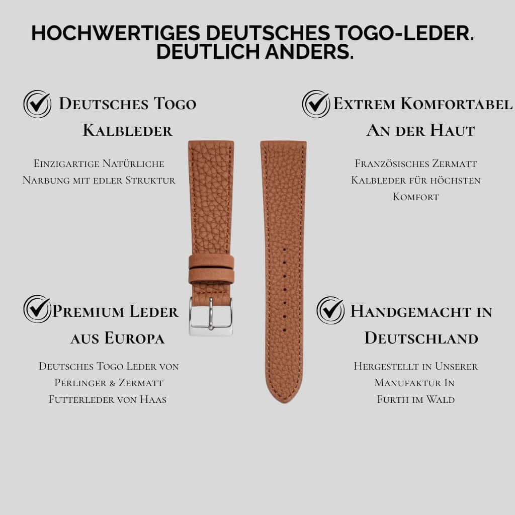Deauville – Uhrenarmband aus  deutschem Togoleder