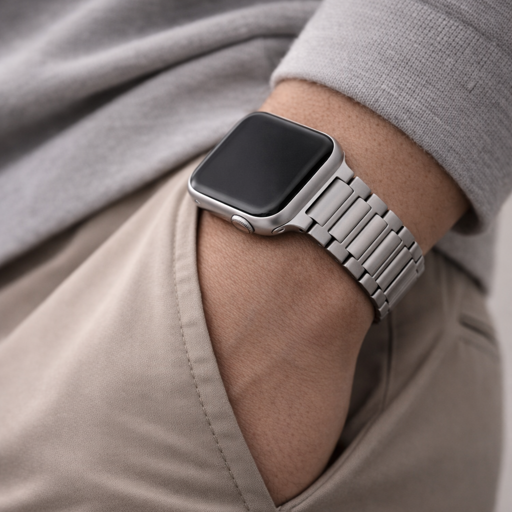 Apple Watch Ultra bracelet made of genuine titanium – with magnetic folding clasp