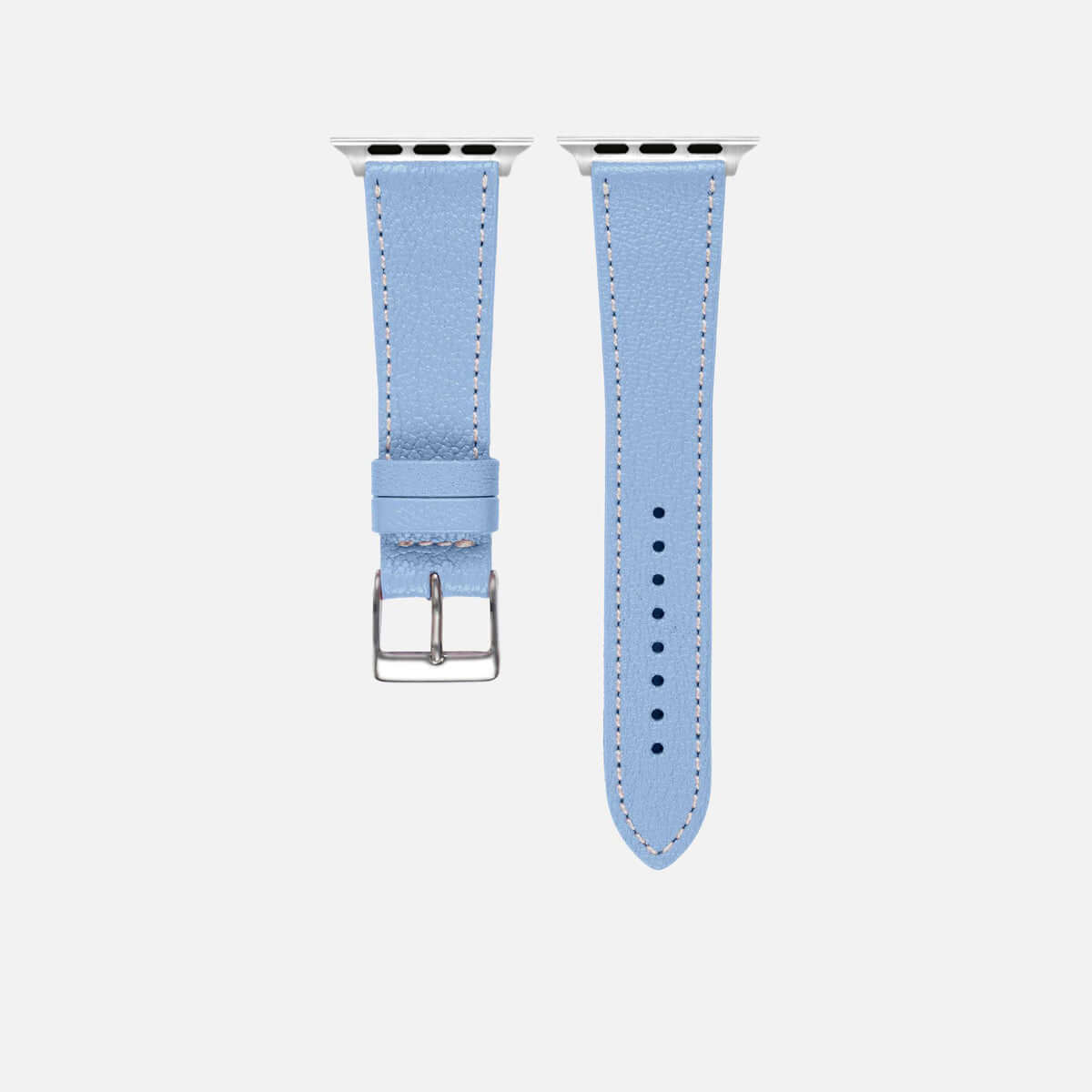 Hellblau kurzes Apple Watch Armband- Biarritz, aus Ziegenleder, edel und strapazierfähig. Moderner Look für Ihre Apple Watch.