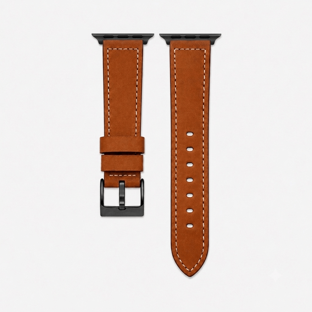 Saddle – Handcrafted Light Brown Leather Strap for Apple Watch