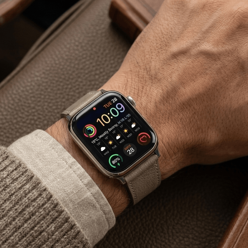 Taupe kurzes Apple Watch Armband- Biarritz