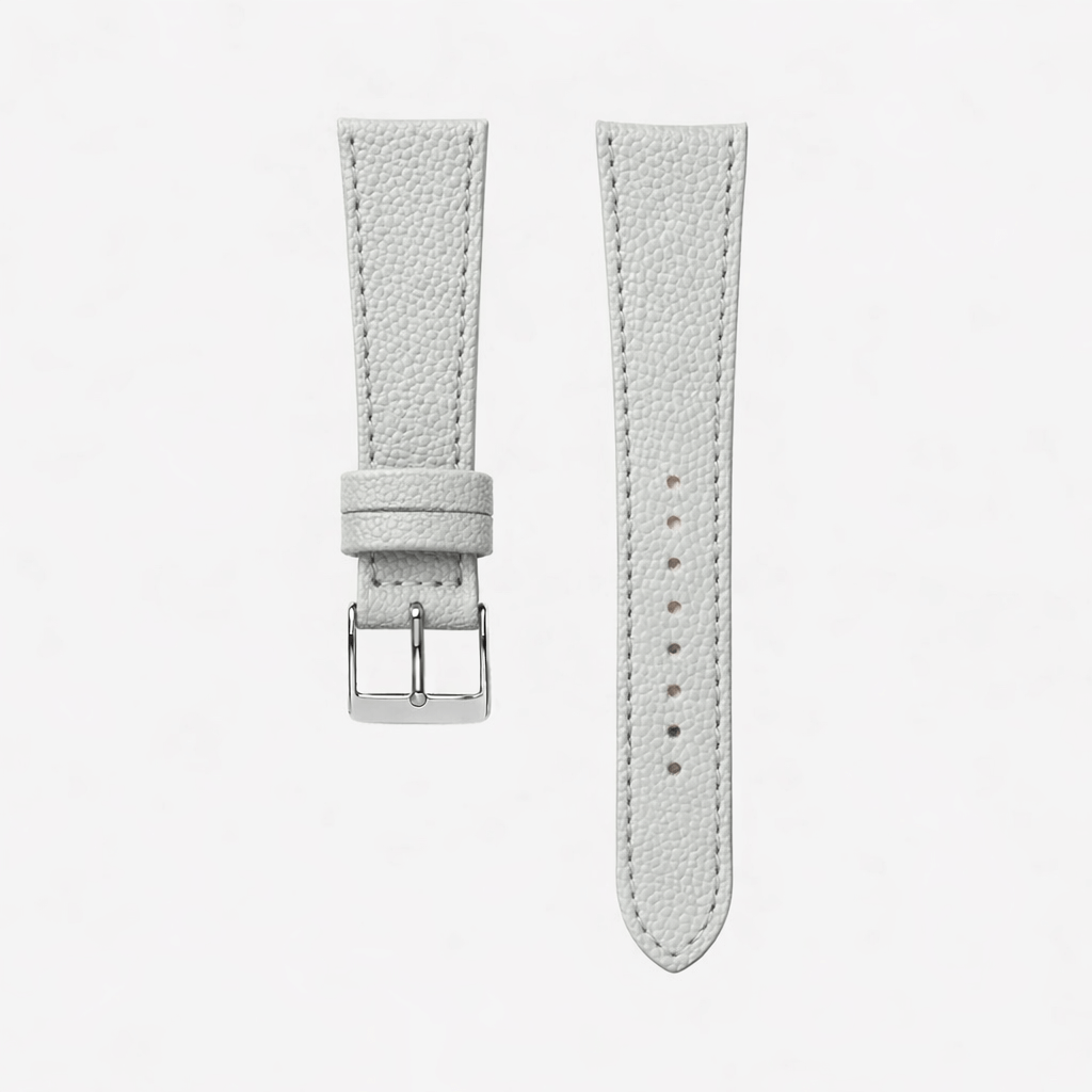 Caviar – Uhrenarmband aus edlem Kaviarleder, weißes Lederarmband mit Kaviarstruktur, elegant und hochwertig