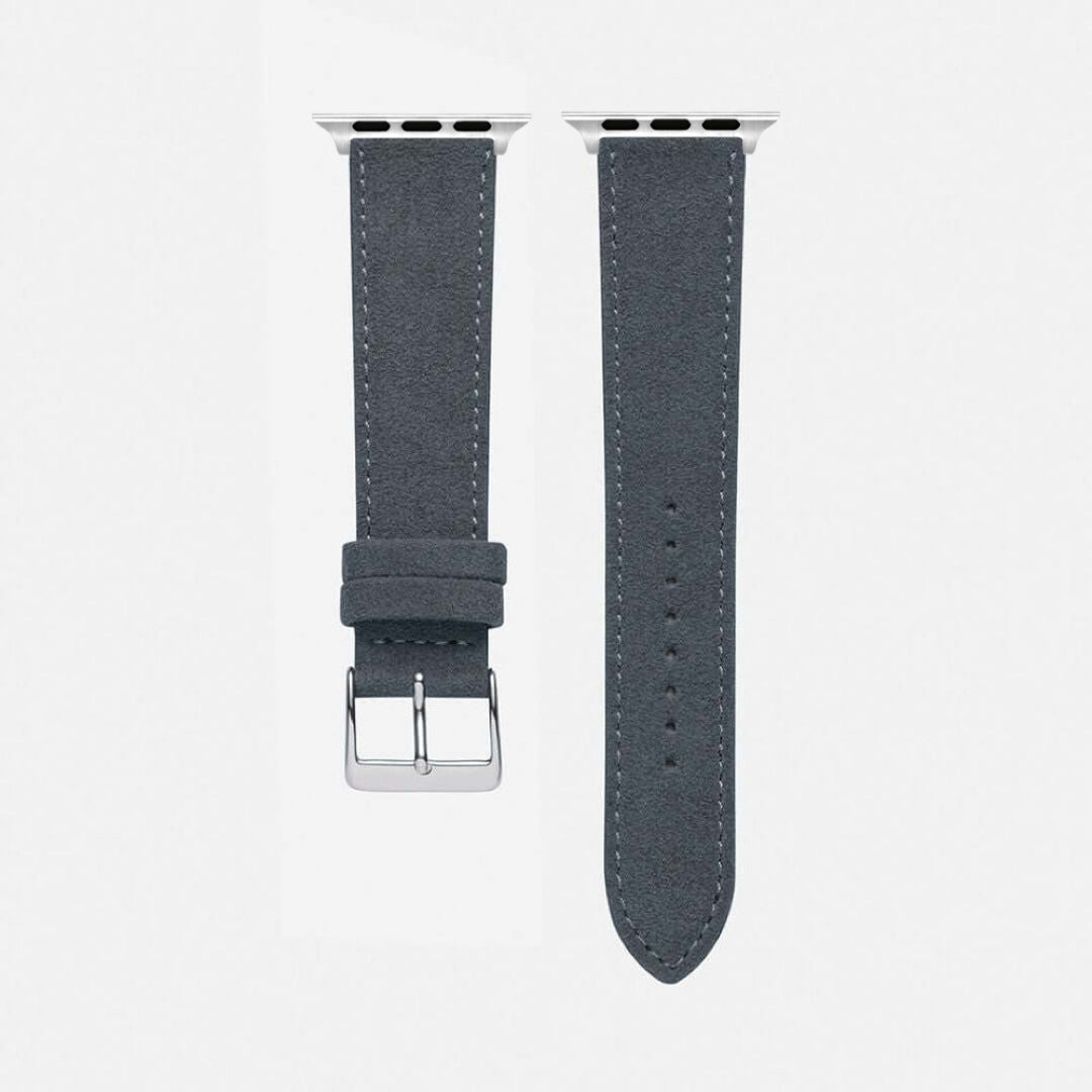 Alcantara – Apple Watch Armband in Dunkelgrau, elegantes Design, ideal für Business und Sport, italienisches Material
